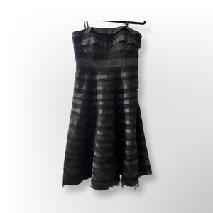 White House Black Market strapless Black ribbon fit and flare dress.  Size:6